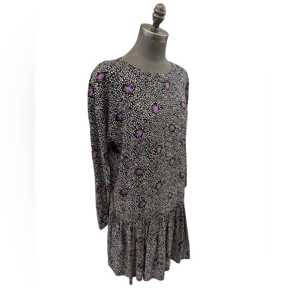 Compagnie Internationale Express Floral Drop Waist Dress Rayon Small - Picture 3 of 11
